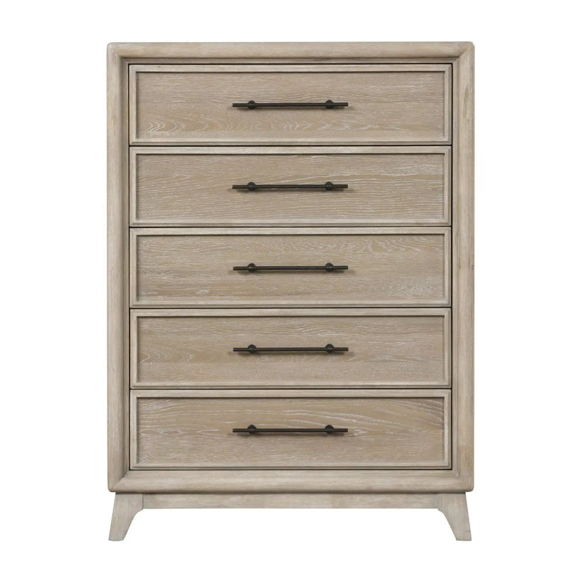 1 Piece Chest With Handles, Angled Legs, Ball Bearing Glides - Oak by Unique Piece Furniture