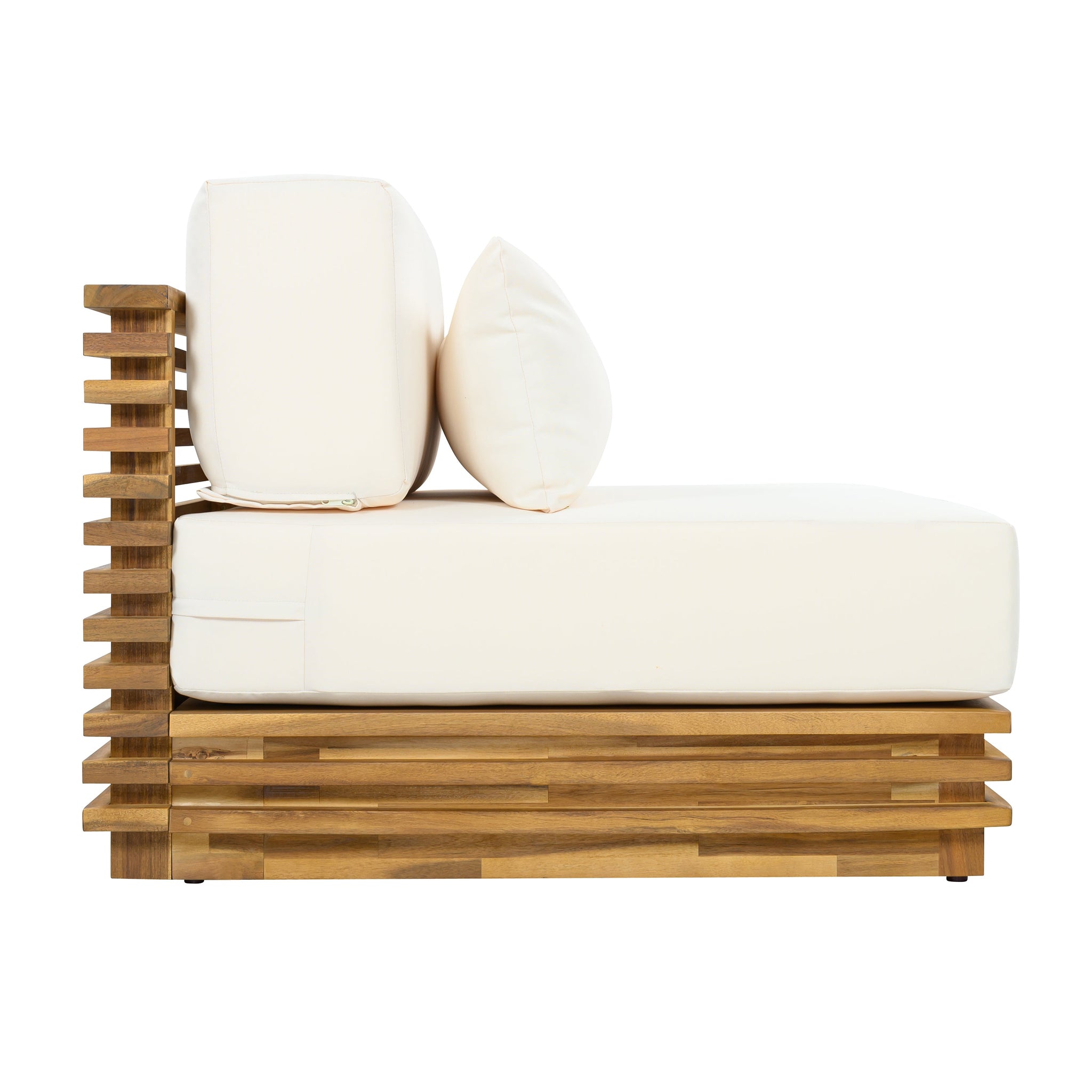 Oversized Outdoor Club Chair with Acacia Wood Frame by HouseOfZazla
