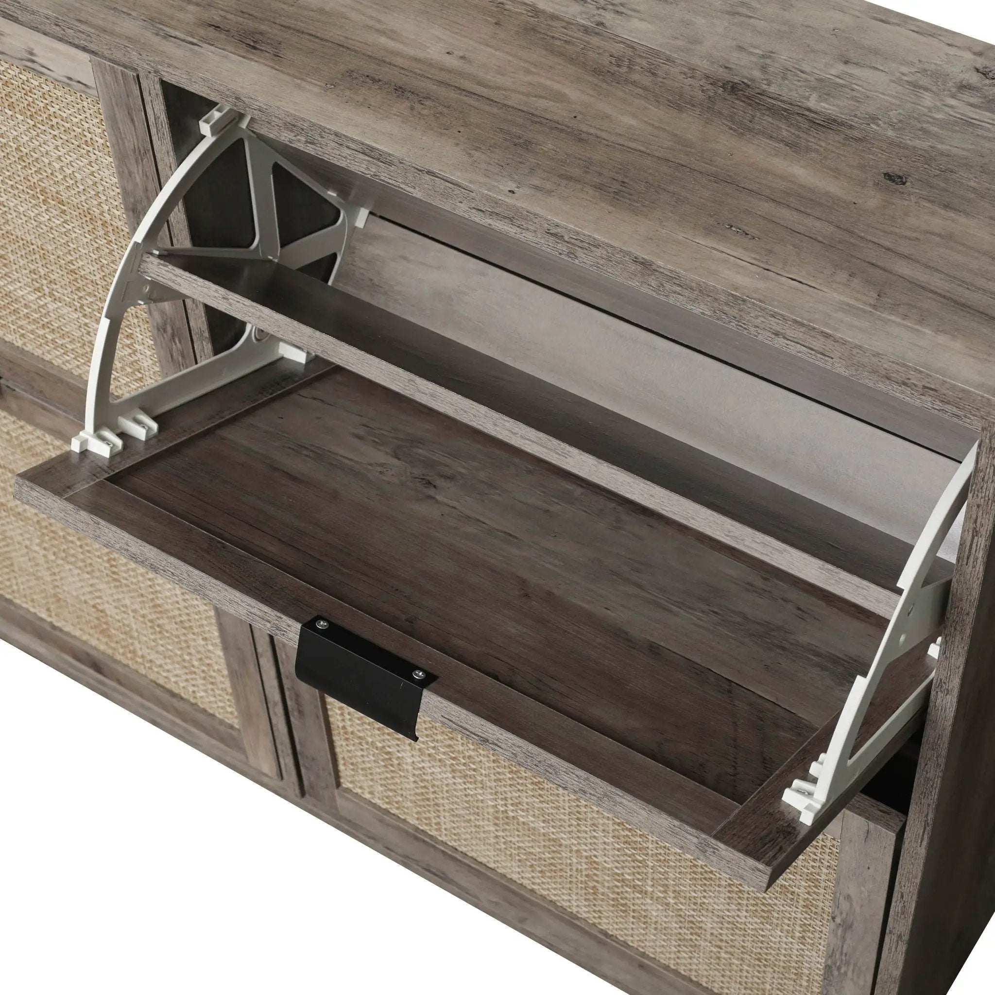 4 Door Shoe Rack, Freestanding Modern Shoe Storage Cabinet by HouseOfZazla