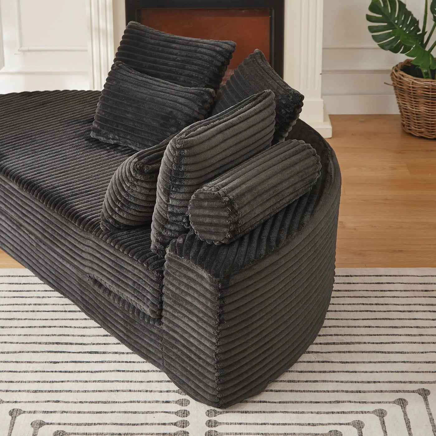 Semi Circular 2 In 1 Sofa Bed With Neck Pillow And Throw Pillows by HouseOfZazla