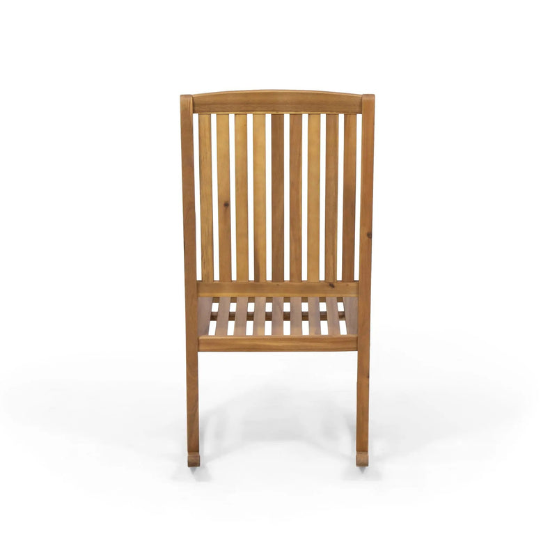 Muse Outdoor Acacia Rocking Chair With Slat Design - Teak by HouseOfZazla