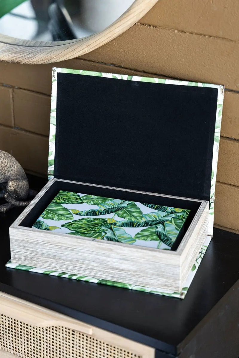 Botanical And Book Boxes (Set of 2) - White / Green by HouseOfZazla