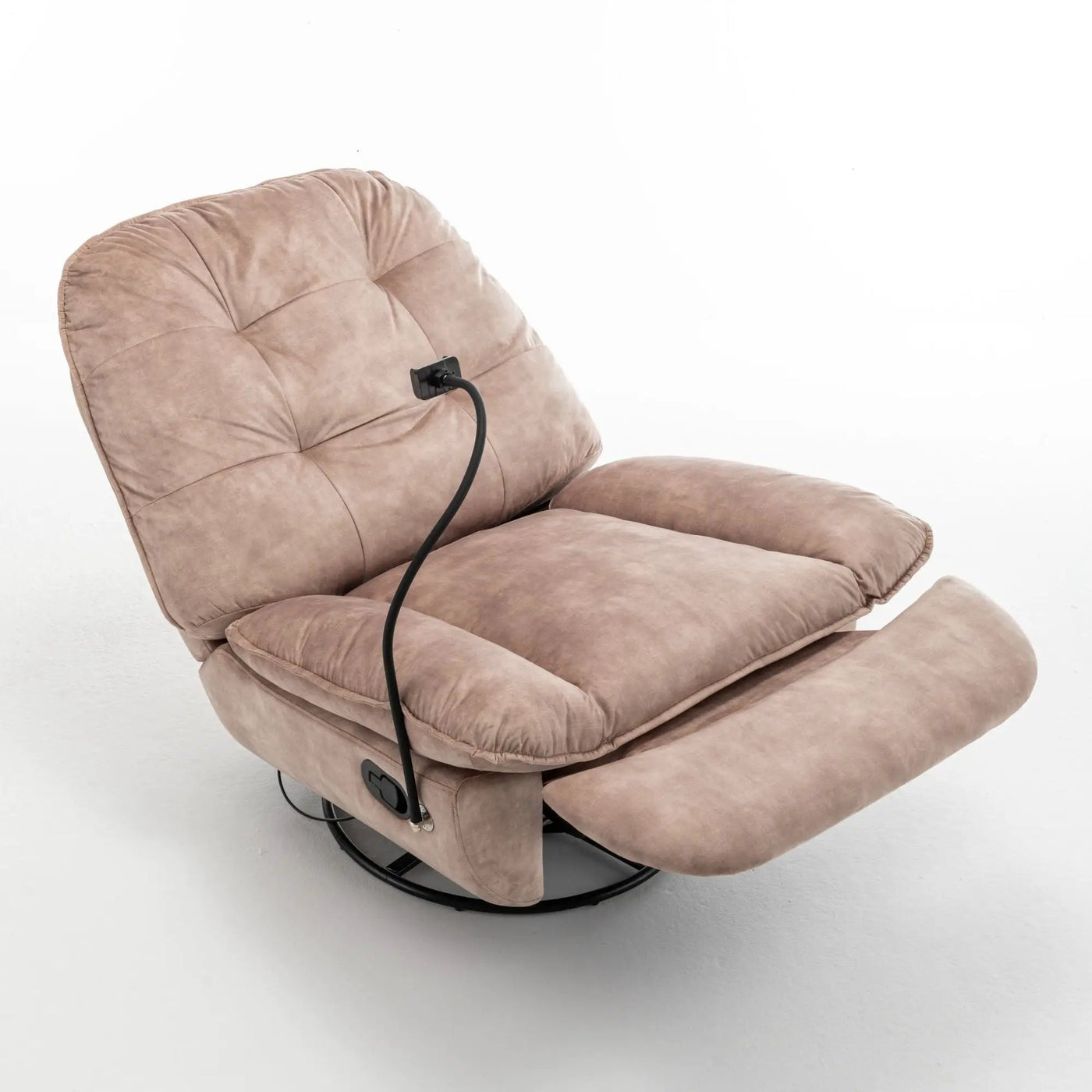 Modern Swivel Gliding Recliner Chair With Rocking Function And Phone Holder, Large Comfortable by HouseOfZazla