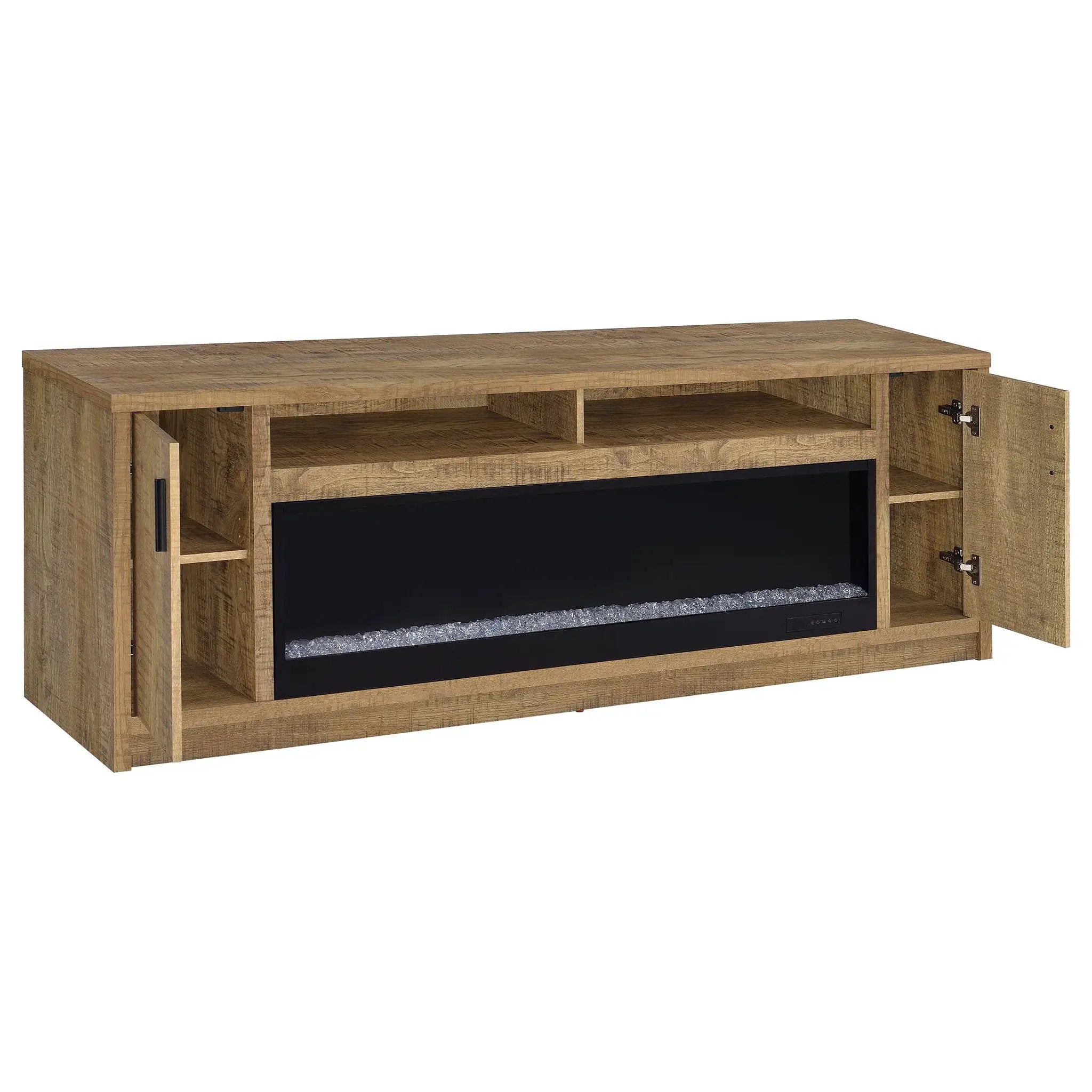 Eddy 79-inch 2-door TV Stand Fireplace Media Console Mango by Unique Piece Furniture