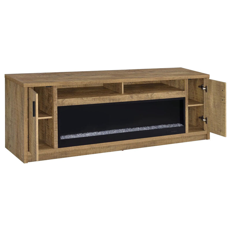Eddy 79-inch 2-door TV Stand Fireplace Media Console Mango by Unique Piece Furniture