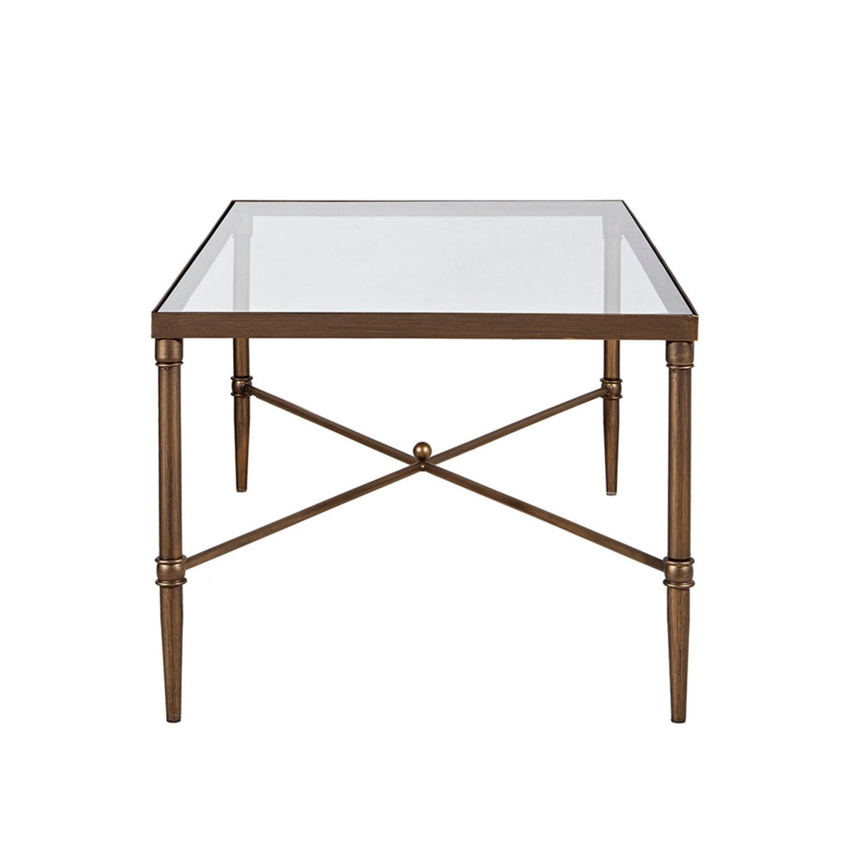Metal Rectangle Coffee Table with Tempered Glass Top - Bronze, photo 3 of 7