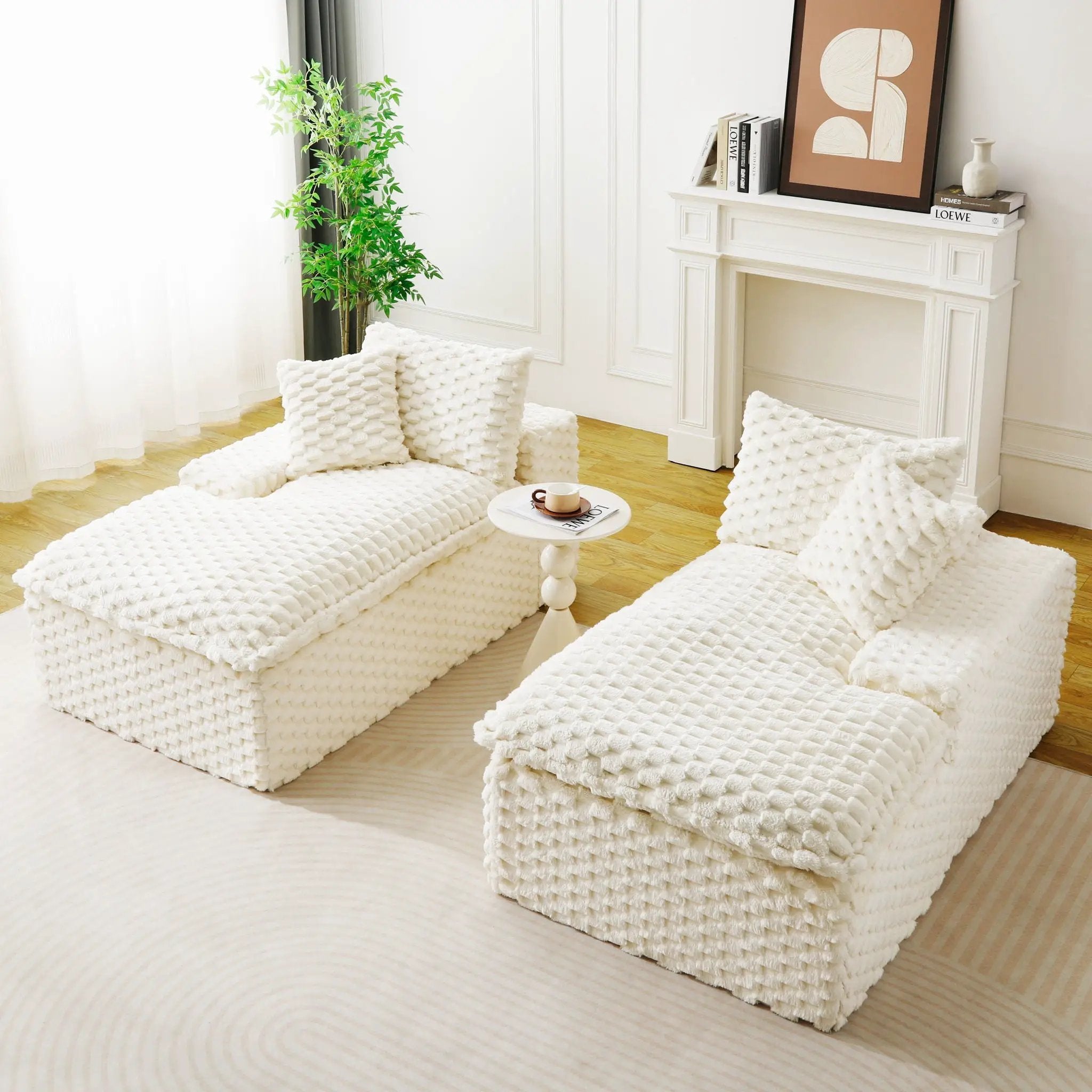 Double Chaise Lounge With Full Compressed Sponge by Unique Piece Furniture