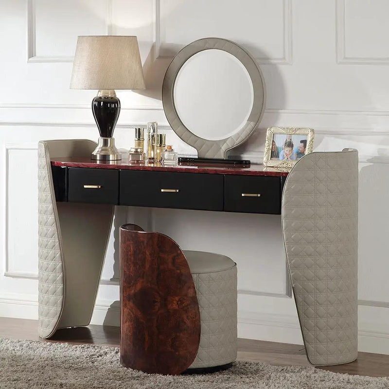 Jamonica - Vanity Stool - Gray & Dark Brown by Unique Piece Furniture