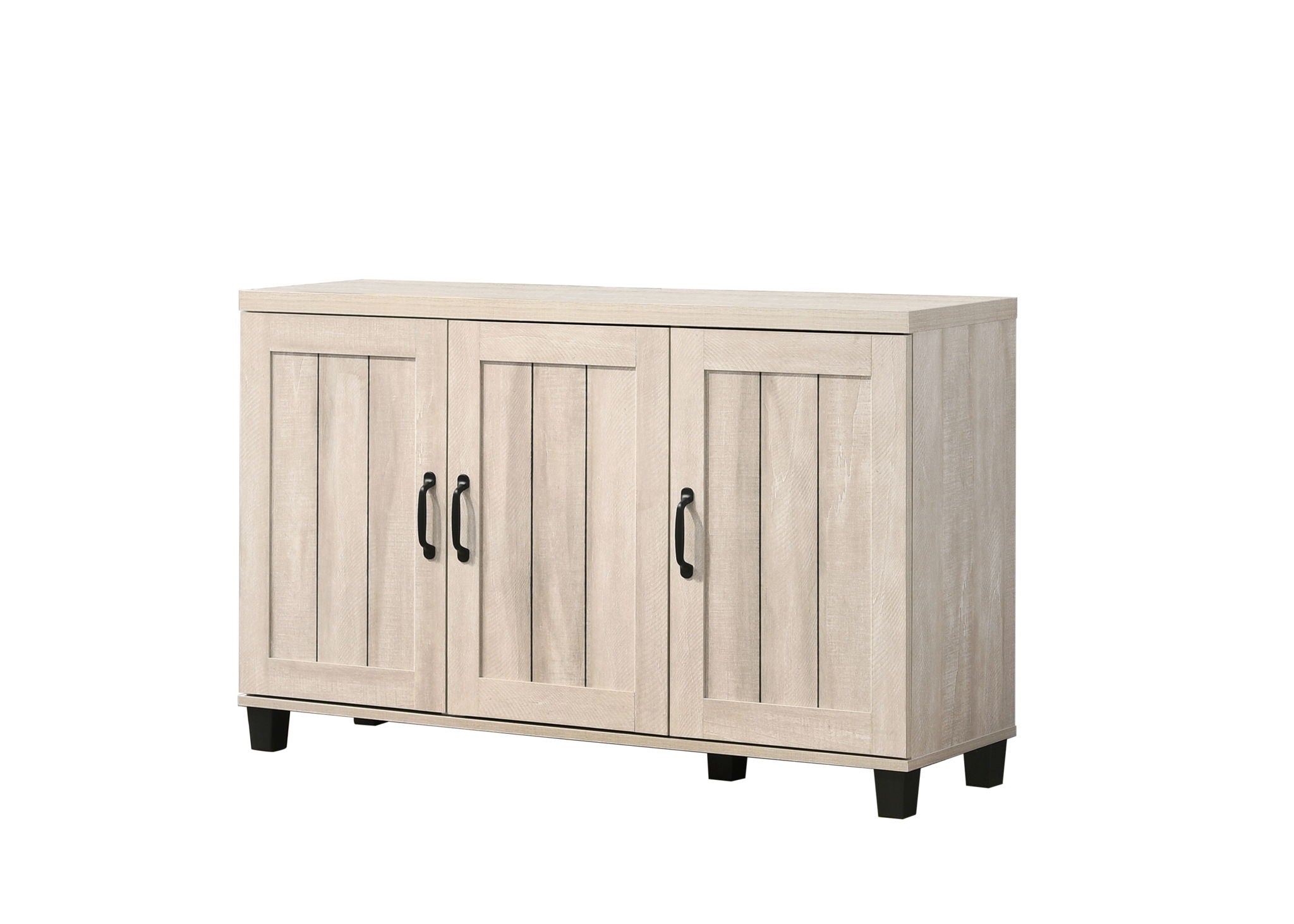 Corby - Oak Finish 3 - Door Shoe Cabinet - Dusty Gray by HouseOfZazla