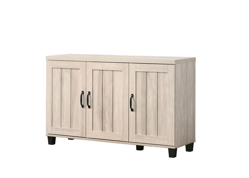 Corby - Oak Finish 3 - Door Shoe Cabinet - Dusty Gray by HouseOfZazla