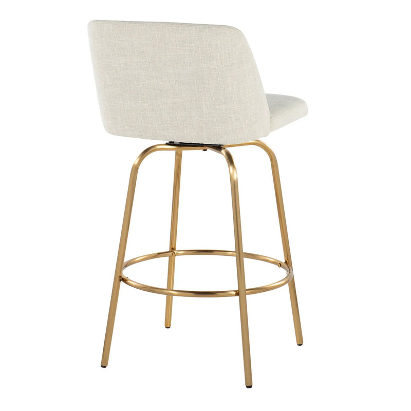 Toriano - Contemporary, Fixed Height Counter Stool With Swivel With Round Footrest (Set of 2) by Unique Piece Furniture