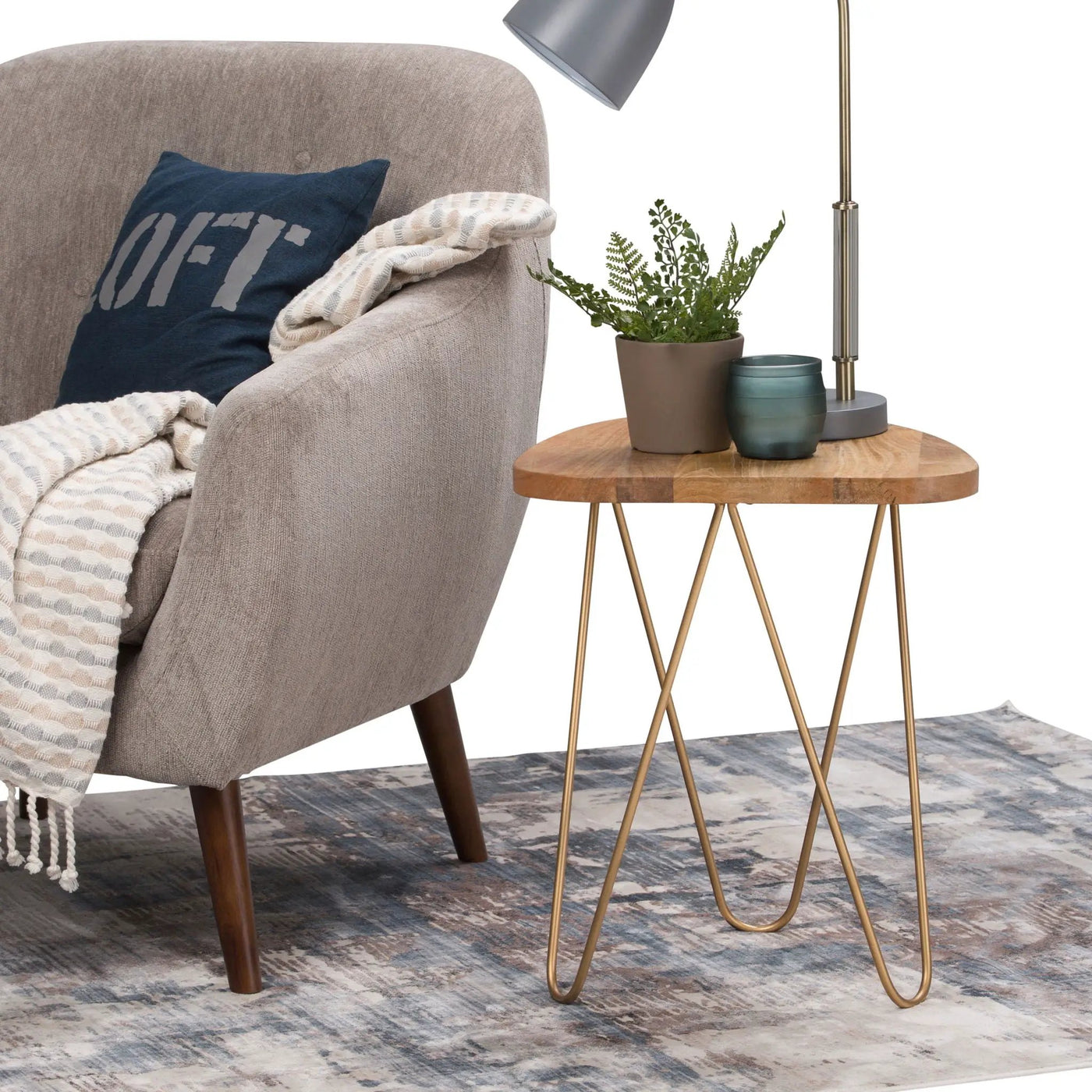 Patrice - Handcrafted Metal And Wood Accent Table by HouseOfZazla