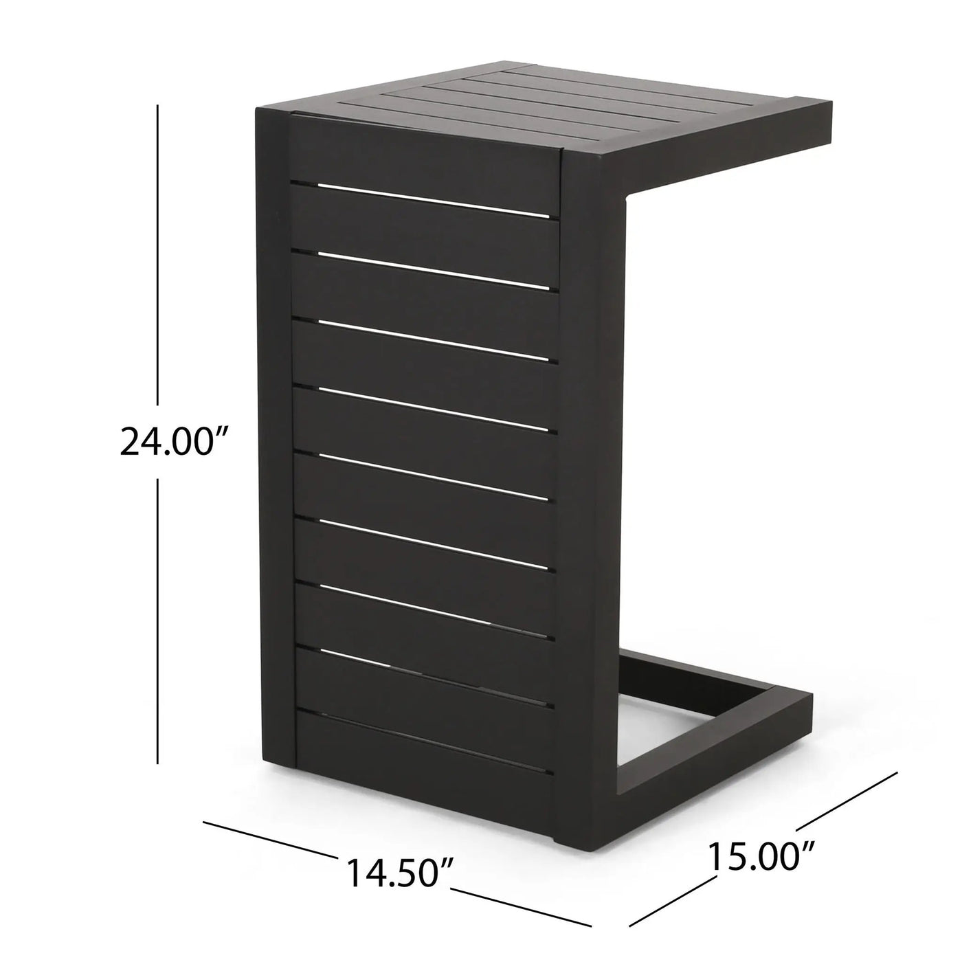 Aluminum Outdoor C-Shaped Side Table for Patio by HouseOfZazla