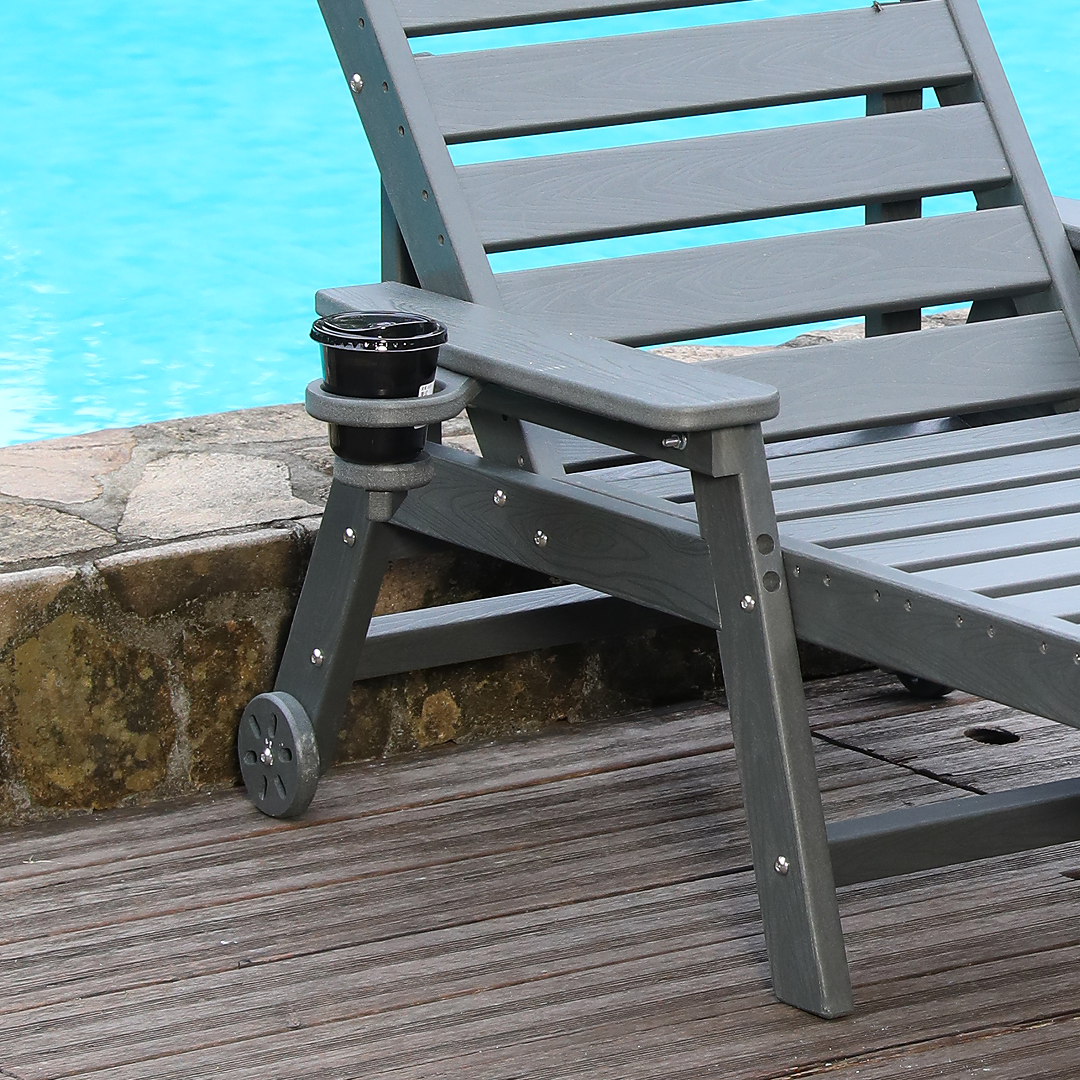 HDPE Chaise Lounge Chair Outdoor with Adjustable Backrest by HouseOfZazla