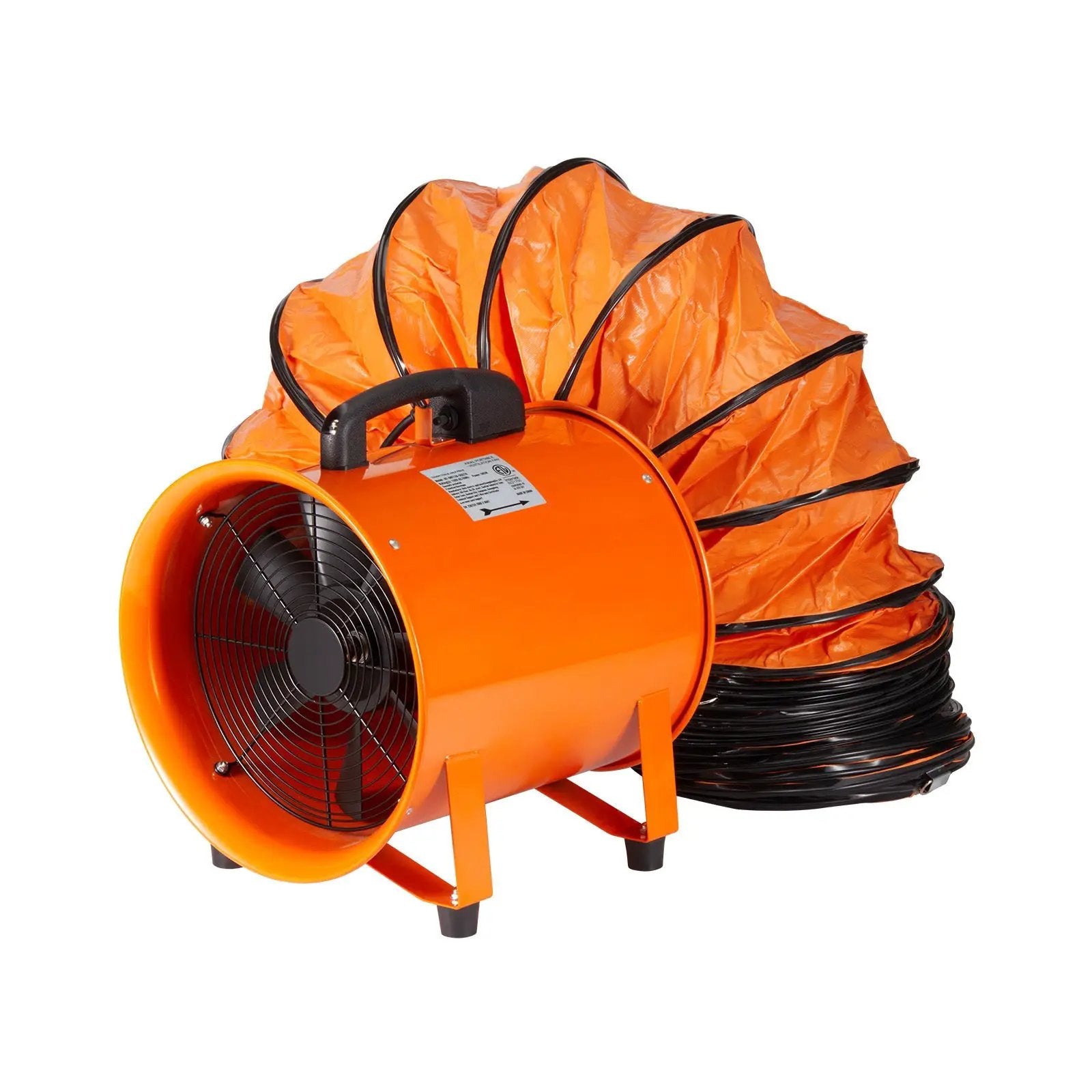 Portable Ventilator, 12 Inch Heavy Duty Cylinder Fan with 33ft Duct Hose by HouseOfZazla