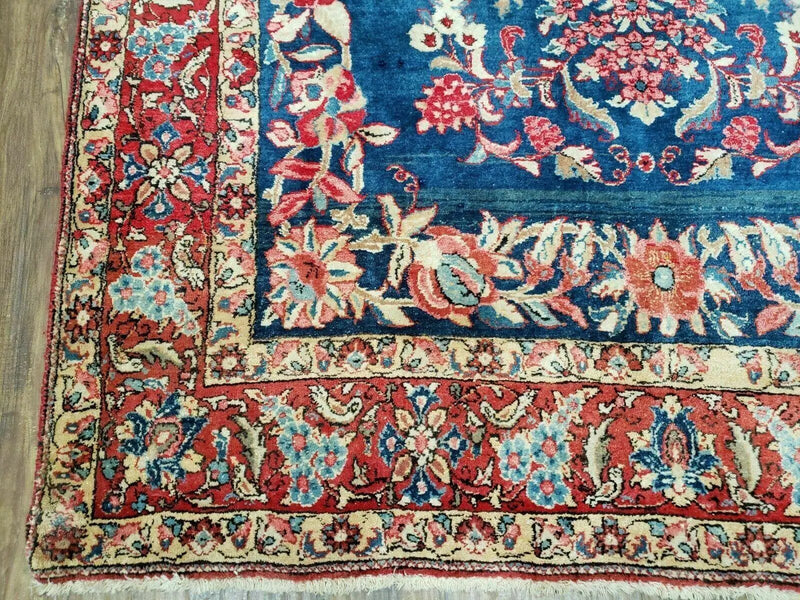 4' X 7' Vintage Handmade Turkish Wool Rug Flowers Birds Tree Of Life Blue Red by Jewel Rugs