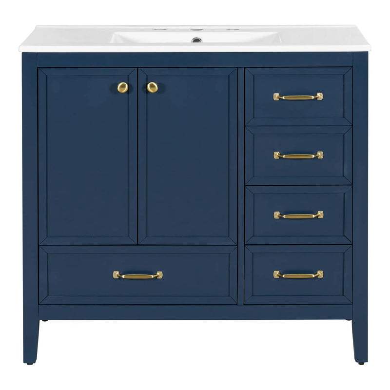 Elegant Vintage Bathroom Vanity With Sink and Soft Closing Drawers by HouseOfZazla
