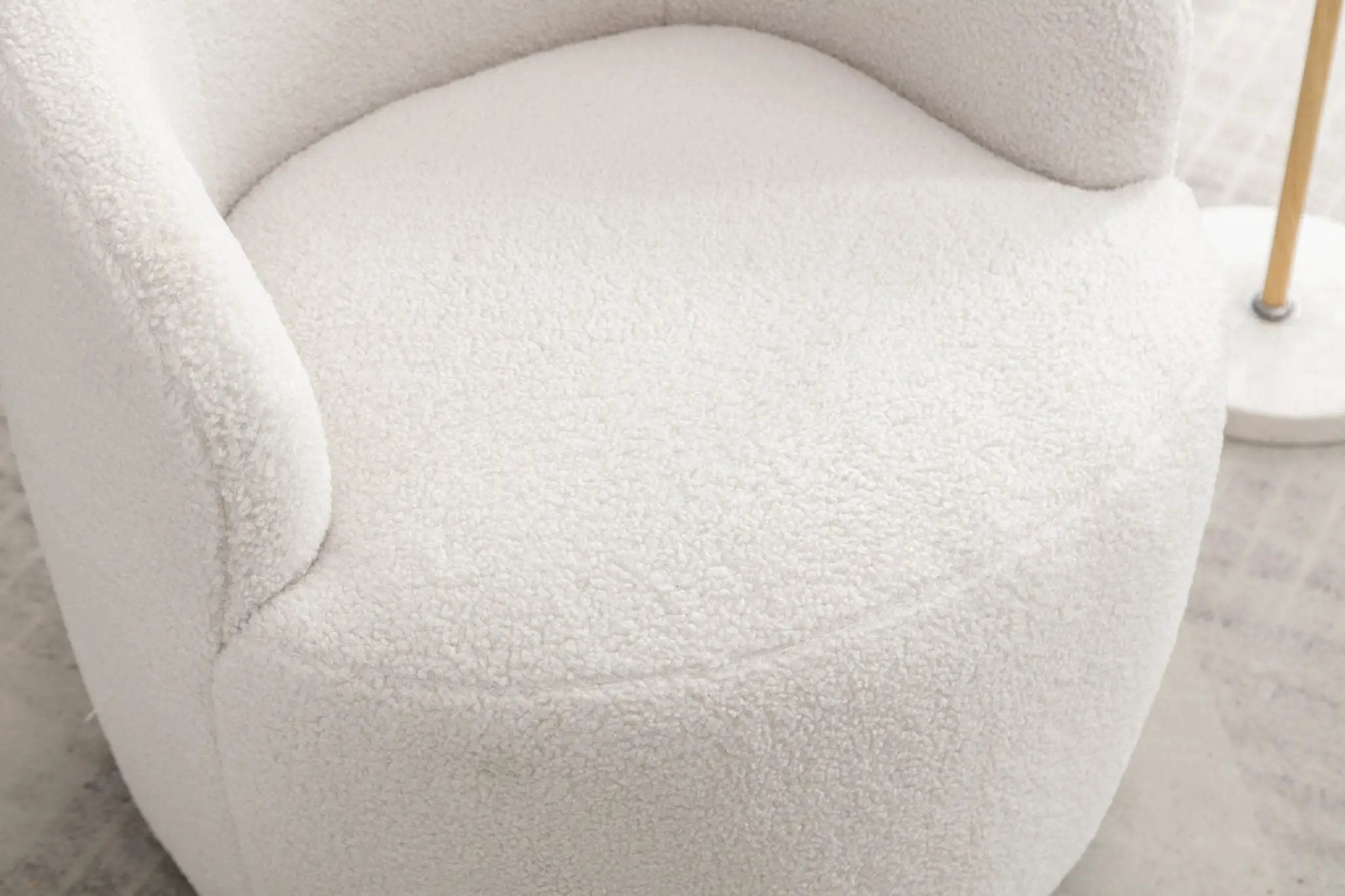 Teddy Fabric Swivel Accent Armchair Barrel Chair With Powder Coating Metal Ring by Unique Piece Furniture