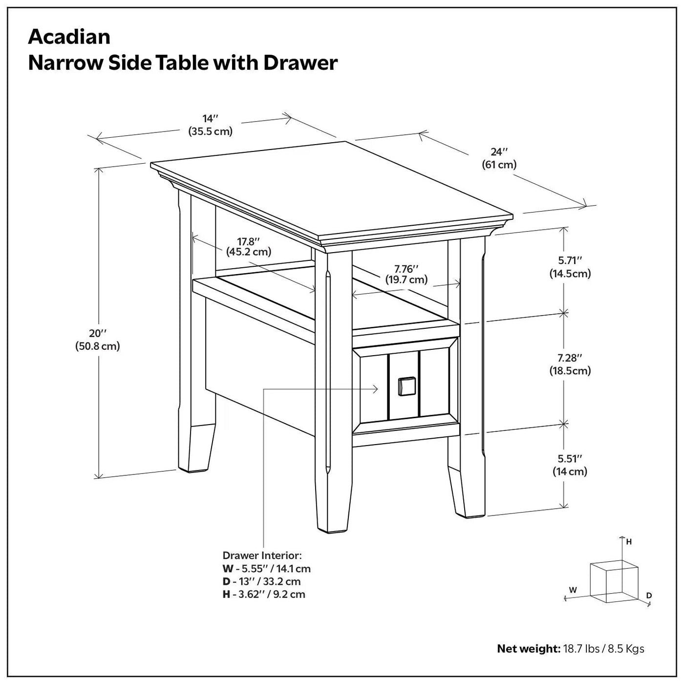 Acadian - End Table With Drawer by HouseOfZazla