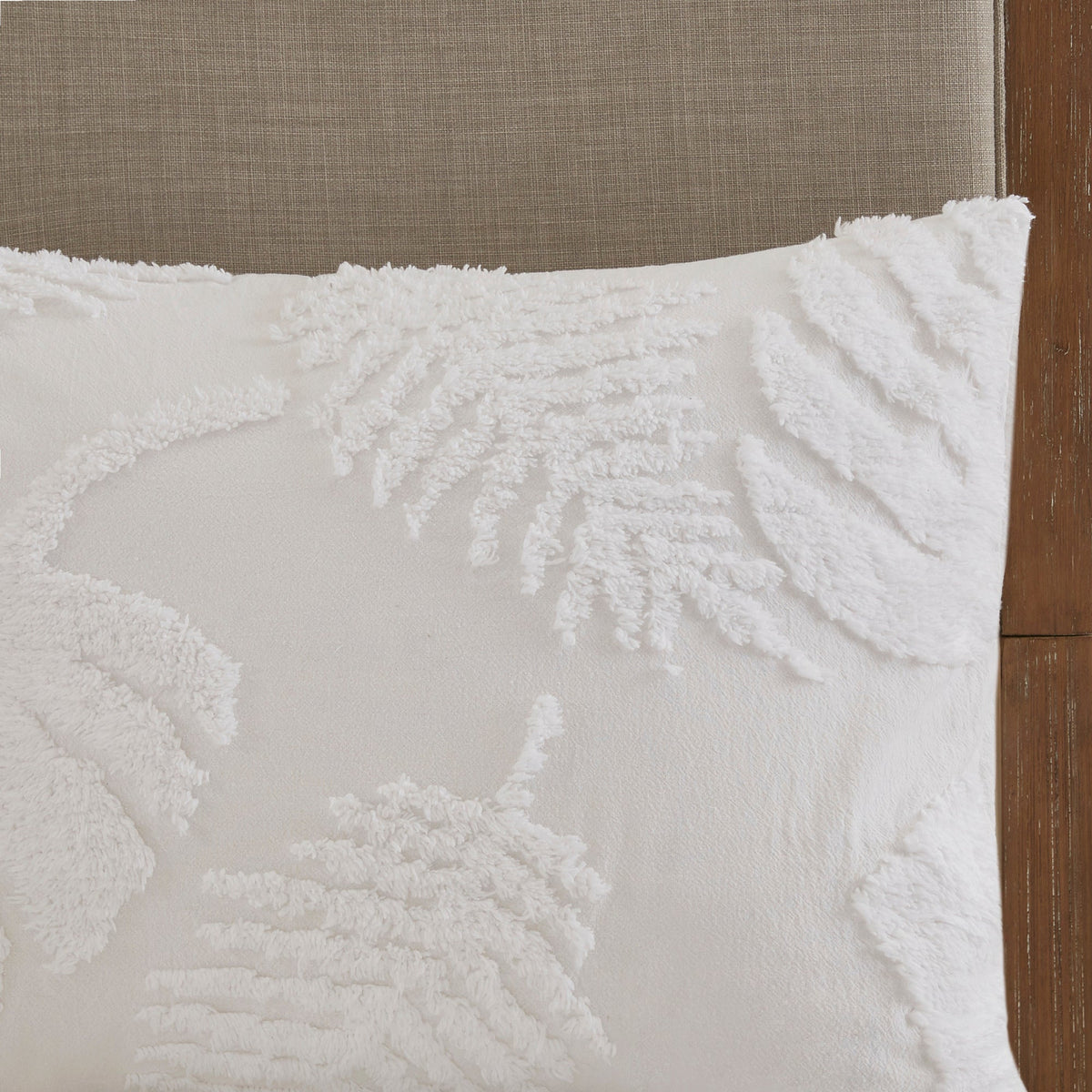 King/Cal King 3 Piece Tufted Cotton Chenille Damask Duvet Cover Set, photo 6 of 10
