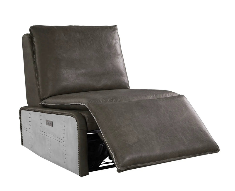 Metier Power Motion Recliner - Gray / Aluminum by HouseOfZazla