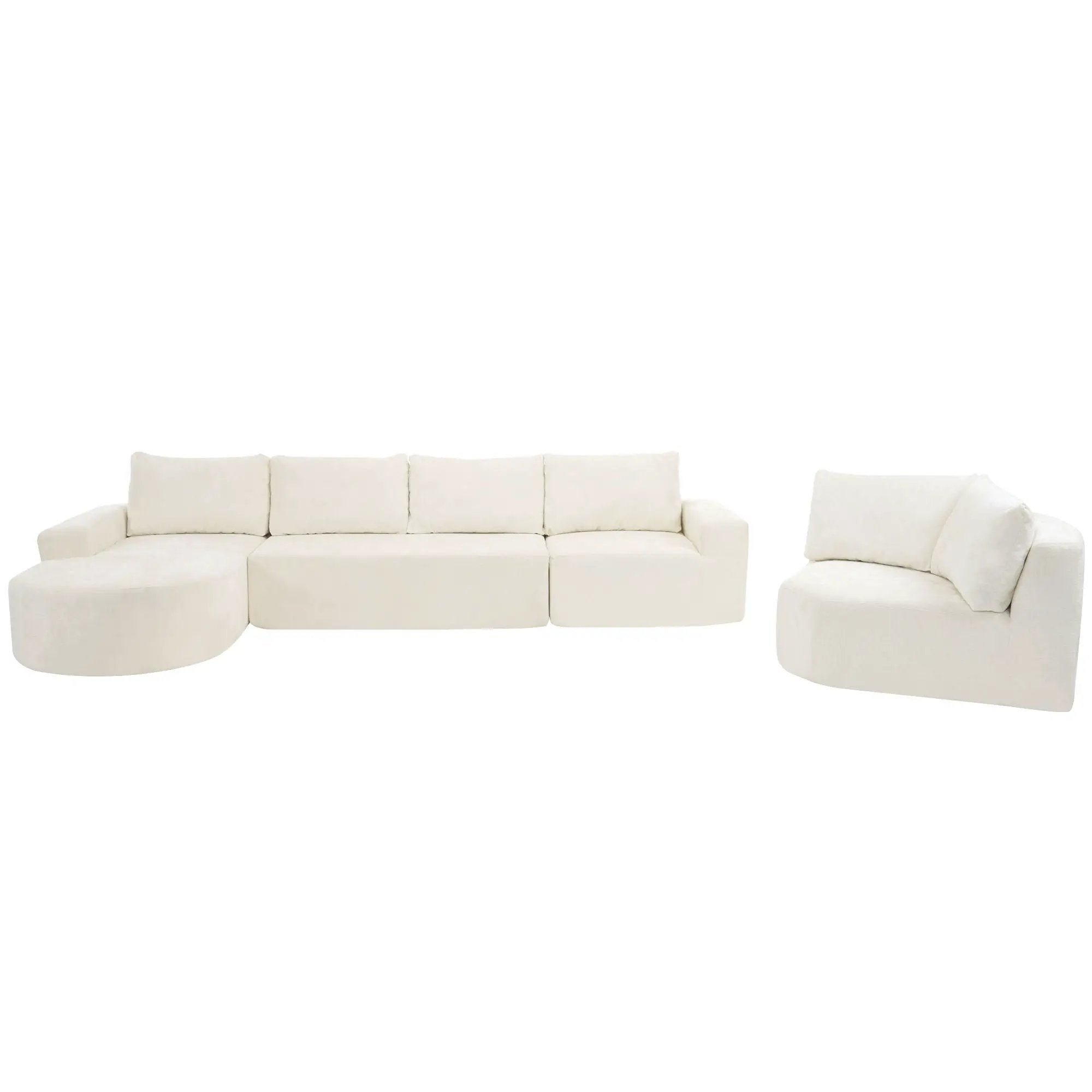 U-Shaped Oversized Modular Cloud Sectional Sofa With Deep Seat For Living Room by HouseOfZazla