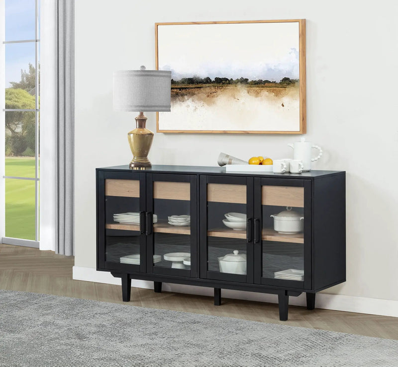 Middleton 4-door Sideboard Server with Dual Drawers Black by Unique Piece Furniture