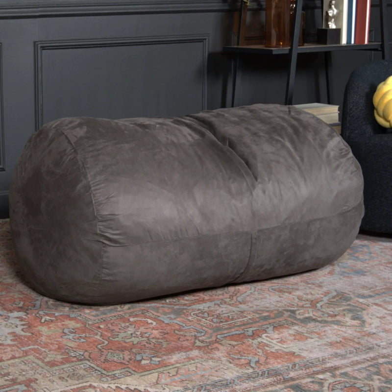 Michael - Modern Cylindrical Suede Bean Bag Chair by HouseOfZazla