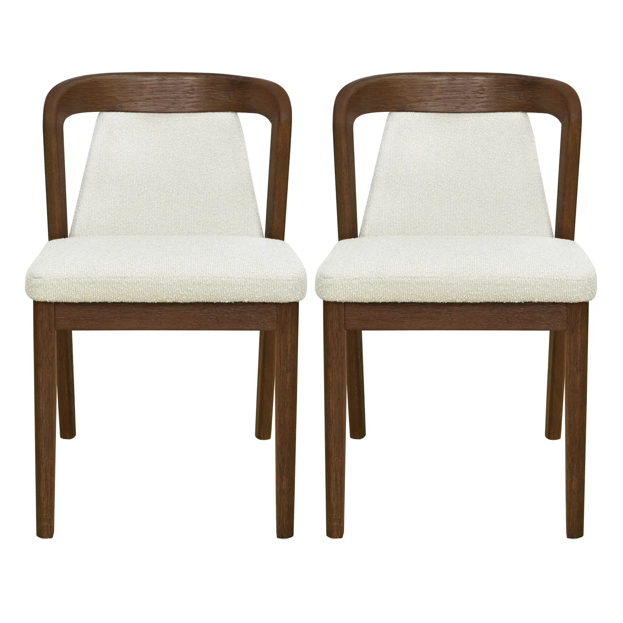 Upholstered Backrest Armless Dining Chairs (Walnut+Camel) by HouseOfZazla
