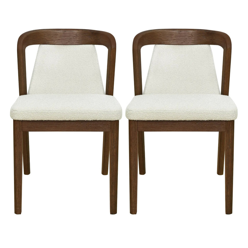 Upholstered Backrest Armless Dining Chairs (Walnut+Camel) by HouseOfZazla