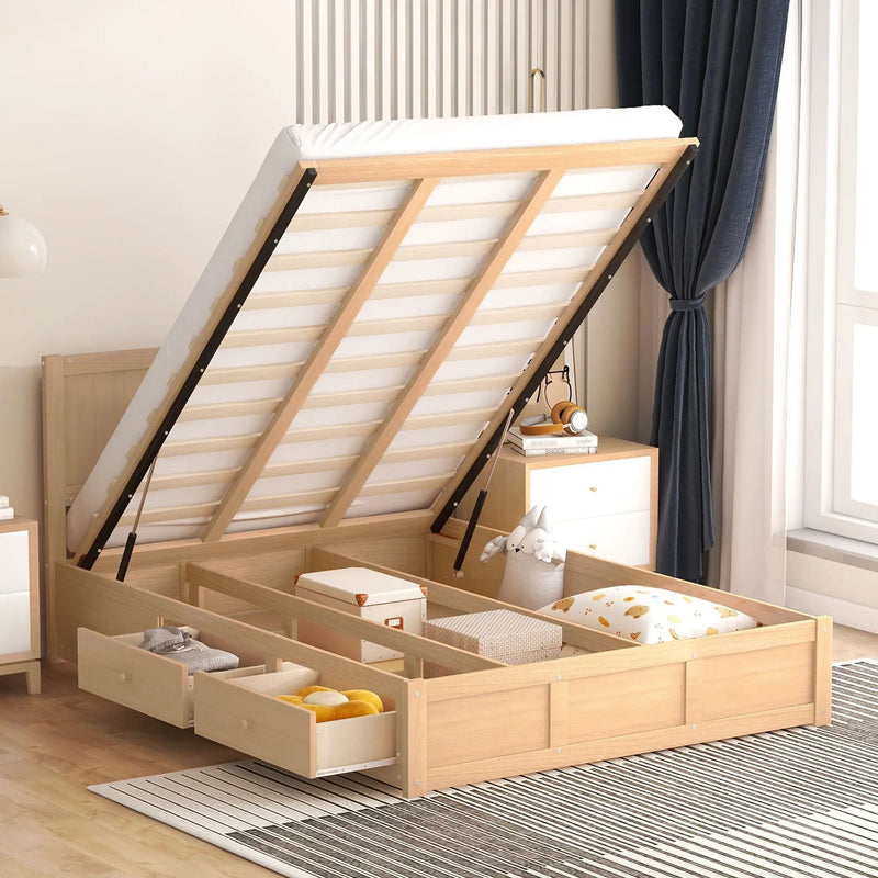 Platform Bed With Underneath Storage And 2 Drawers by Unique Piece Furniture