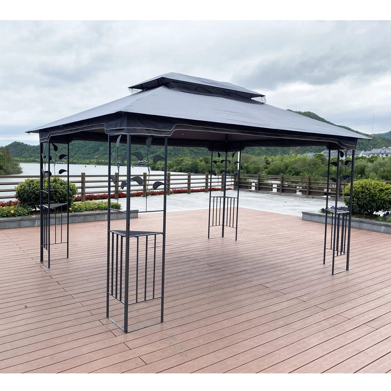 Patio Gazebo Tent With Ventilated Double Roof And Mosquito Net For Backyard Or Garden by Unique Piece Furniture