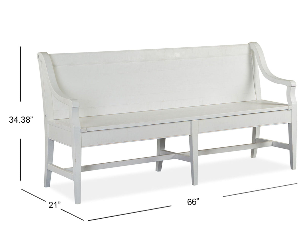 Heron Cove - Bench With Back - Chalk White, photo 5 of 7