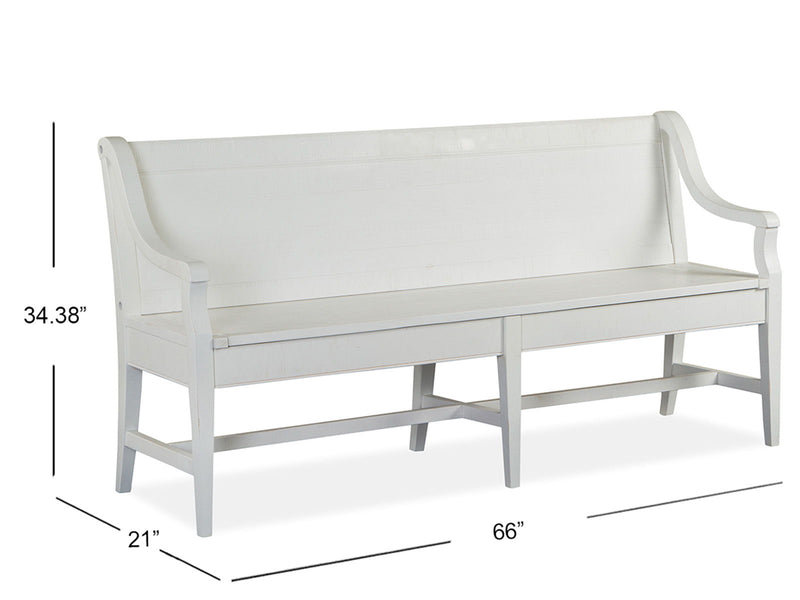 Heron Cove - Bench With Back - Chalk White, photo 5 of 7