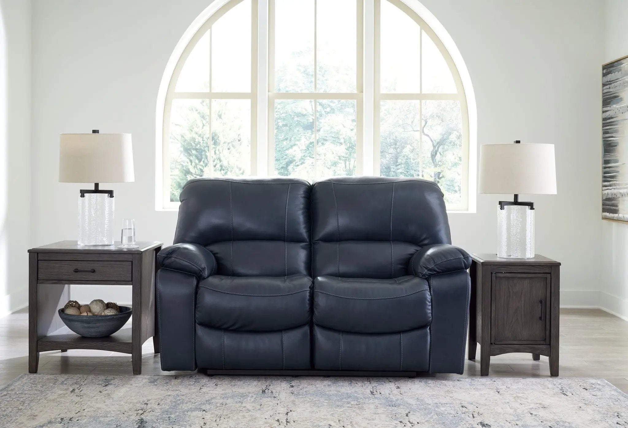 Leesworth - 3 Pc. - Power Reclining Sofa, Power Reclining Loveseat, Power Rocker Recliner - Ocean by Unique Piece Furniture