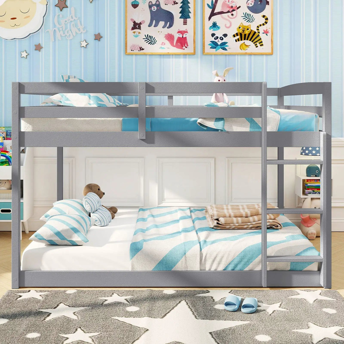Full Over Full Bunk Bed Low-to-ground Bunk Bed by DirectDeals