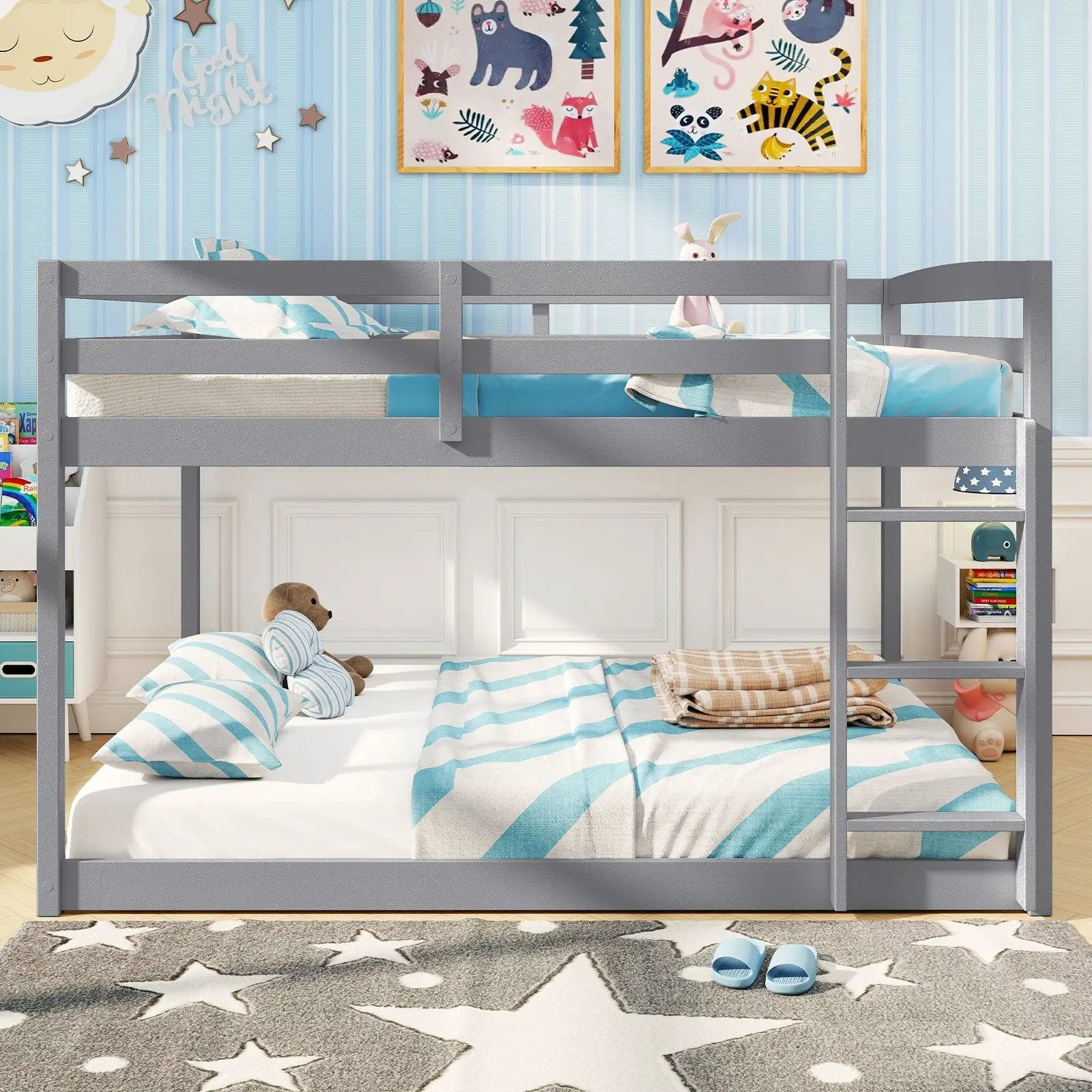 Full Over Full Bunk Bed Low-to-ground Bunk Bed by DirectDeals