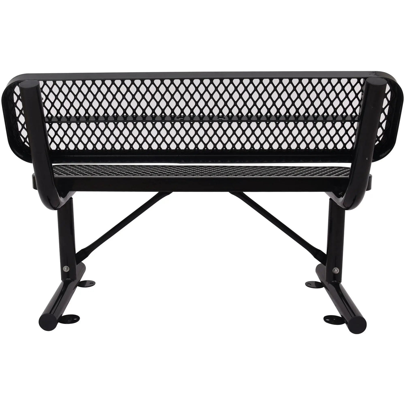 6' Outdoor Steel Bench With Backrest by HouseOfZazla