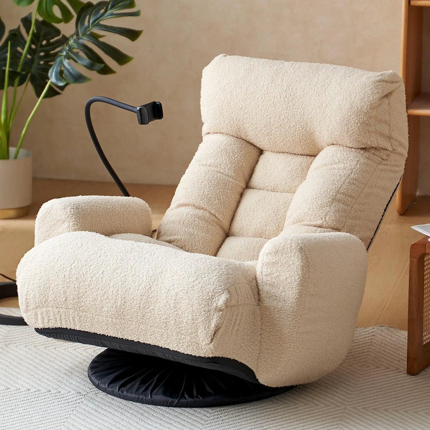 Adjustable Swivel Lounge Chair With 360 Degree Rotating Seat And Headrest Support by HouseOfZazla
