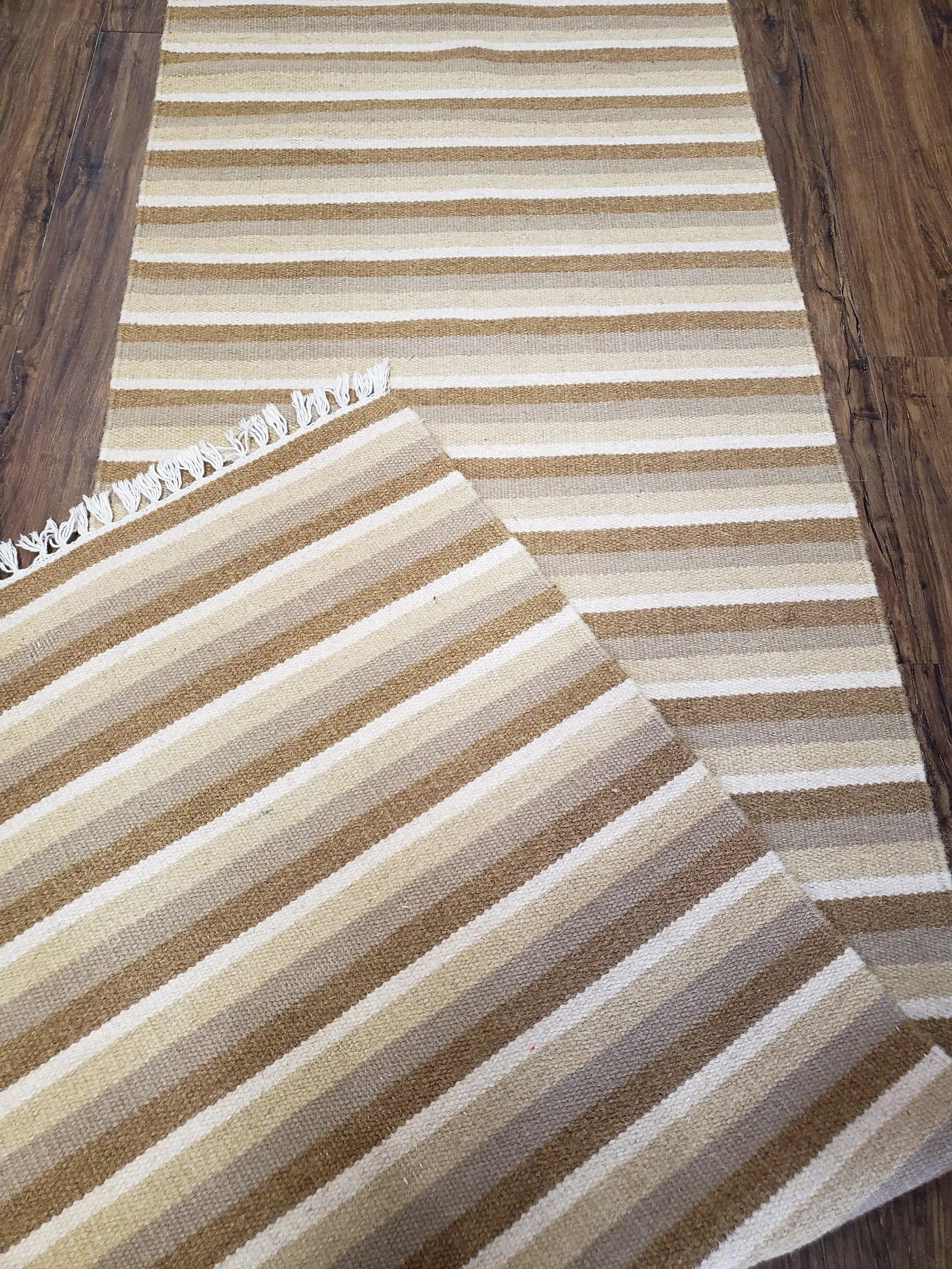 Striped Runner Rug, Flatweave Runner Rug, Hallway Runner, 15 ft Carpet Runner for Hall, Earth Tone Colors, Handmade Hand Woven Farmhouse Rug by Jewel Rugs