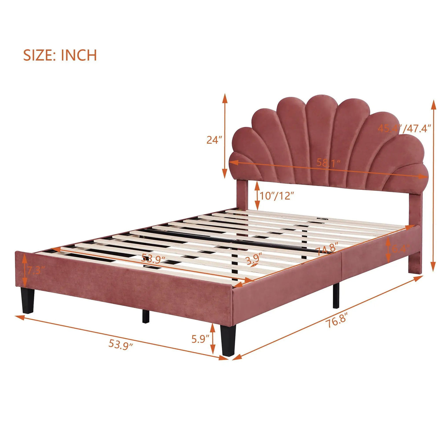 Upholstered Platform Bed With Flower Pattern Headboard by HouseOfZazla