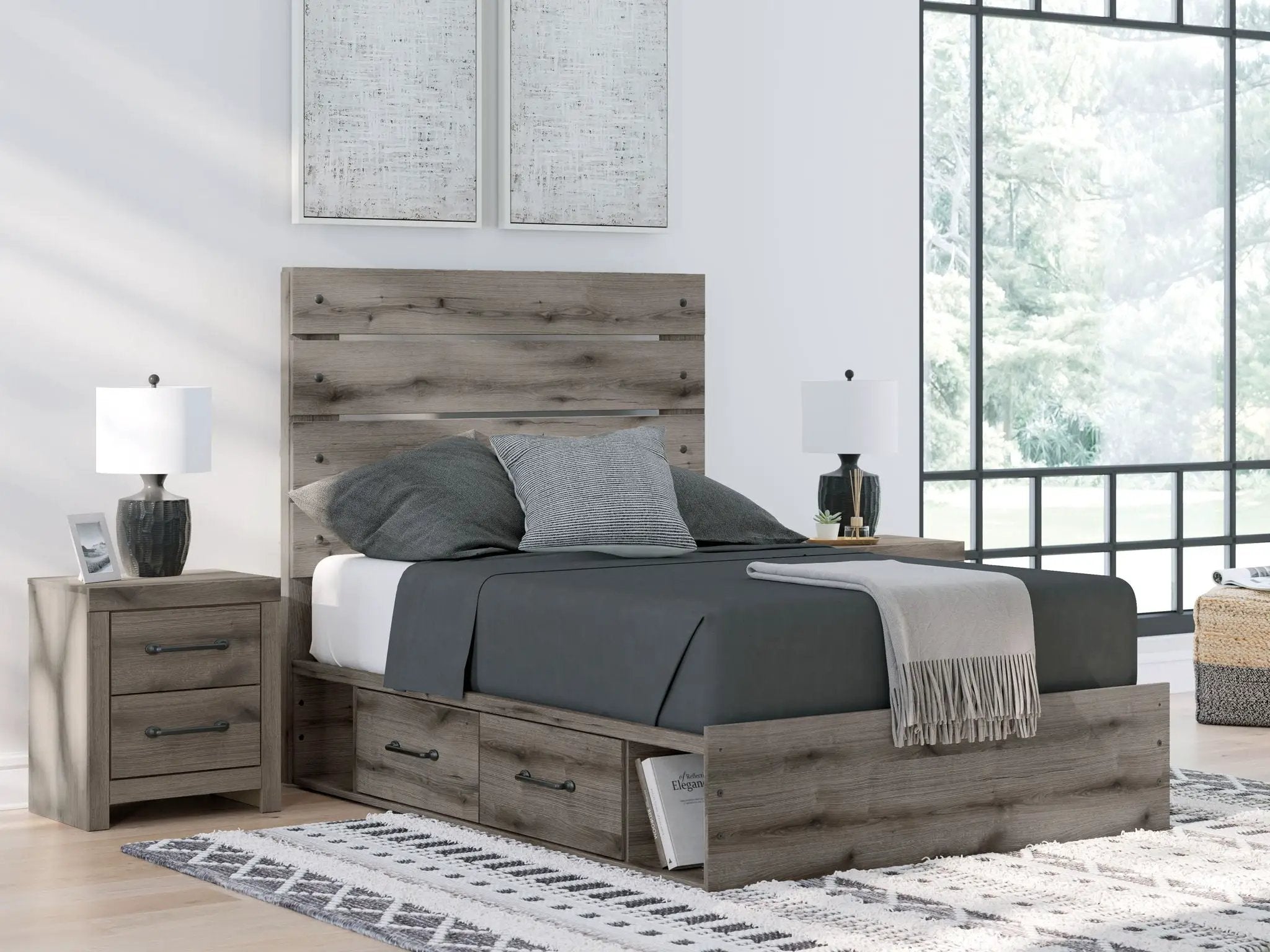 Graystorm - Panel Bed With Storage by Unique Piece Furniture