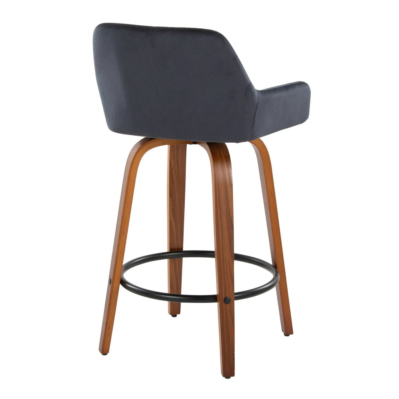 Daniella - Contemporary Fixed Height Counter Stool With Swivel With Round Footrest (Set of 2) by HouseOfZazla