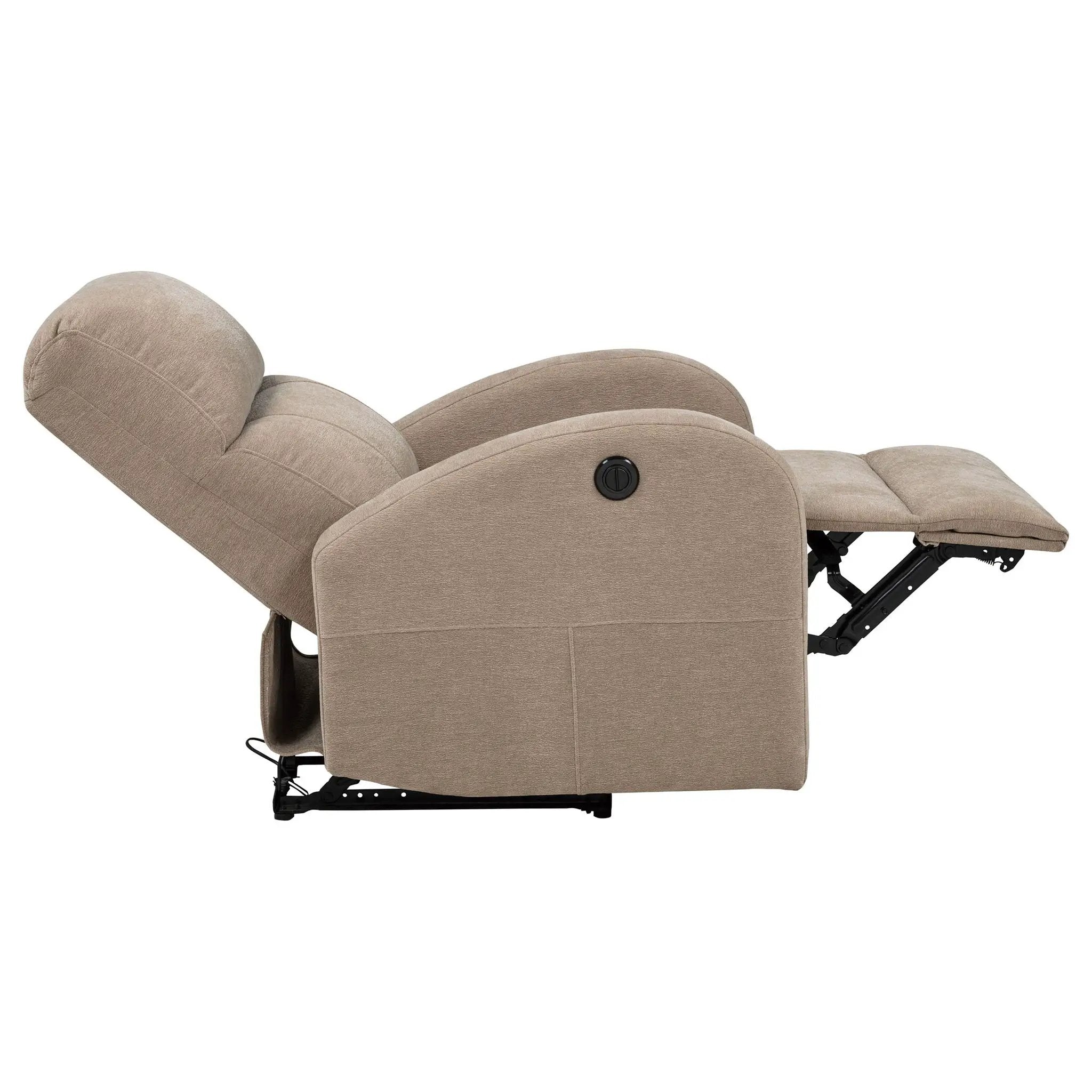 Grant Fabric Upholstered Power Recliner Chair Camel by Unique Piece Furniture