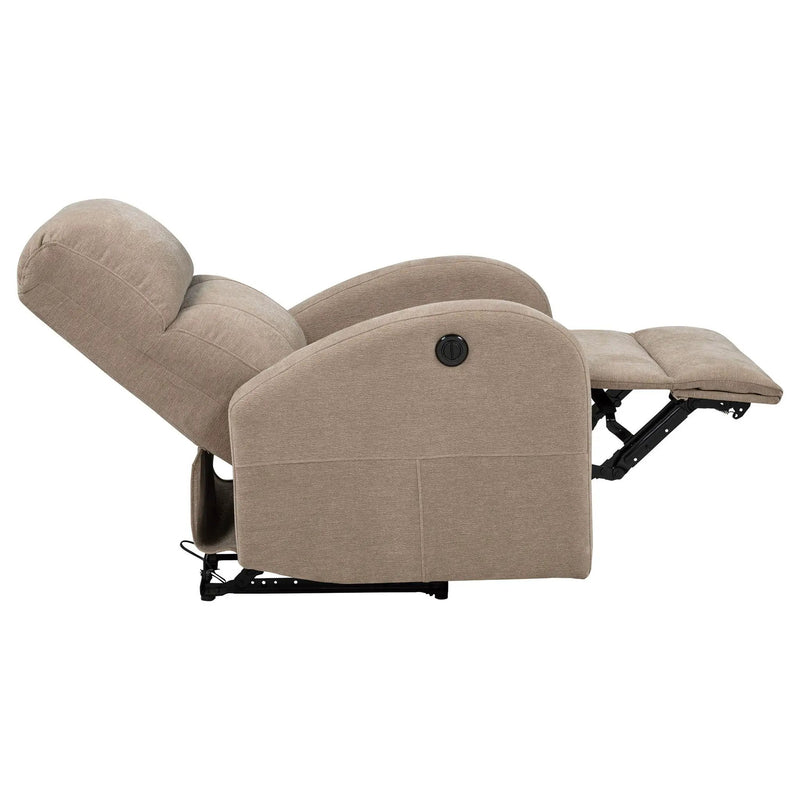 Grant Fabric Upholstered Power Recliner Chair Camel by Unique Piece Furniture