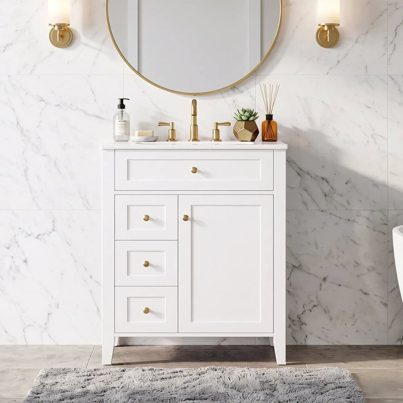 24" Modern Bathroom Vanity with Ceramic Sink by HouseOfZazla