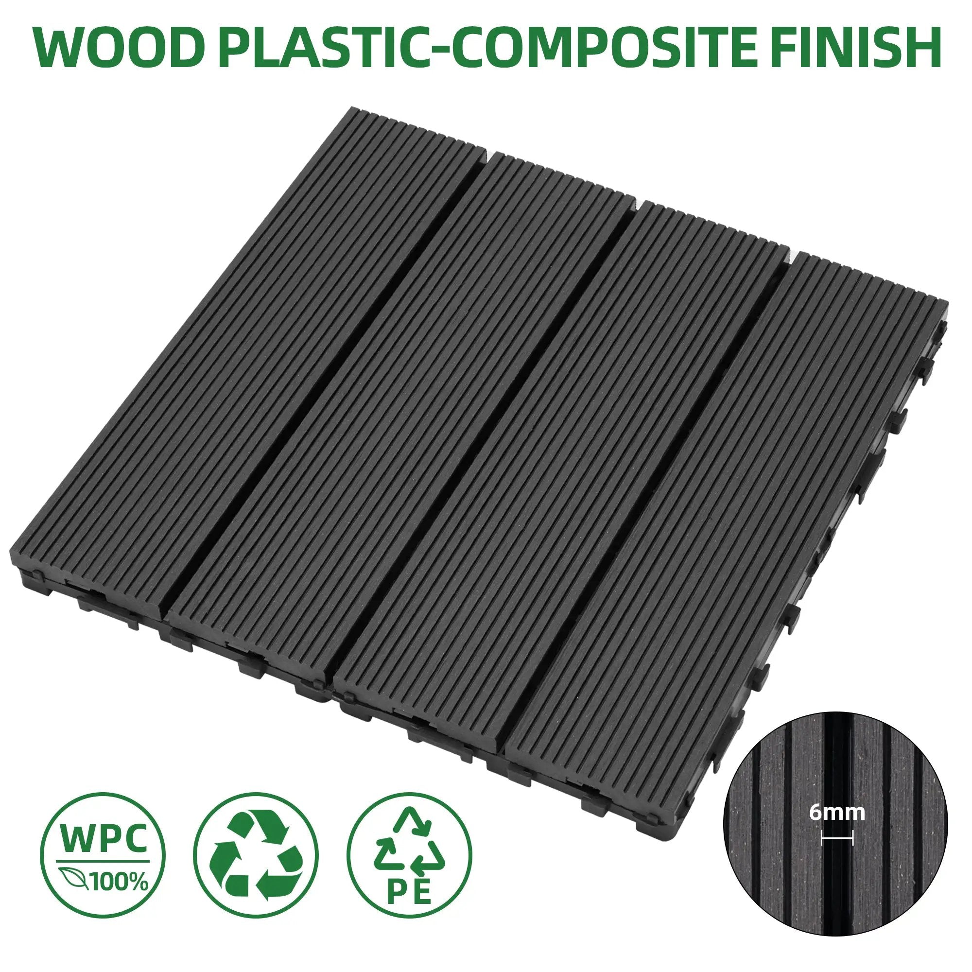Tiles 9PCS Waterproof Outdoor and Indoor Flooring for Patio, Balcony, Porch, Backyard, Bedroom by HouseOfZazla