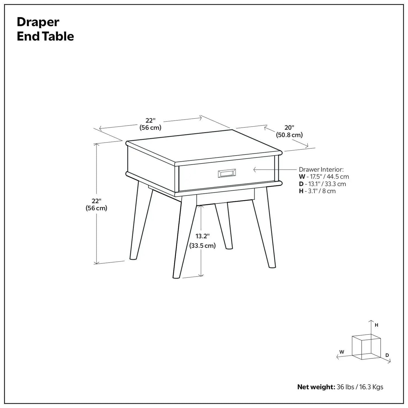 Draper - Handcrafted Mid Century End Table by HouseOfZazla
