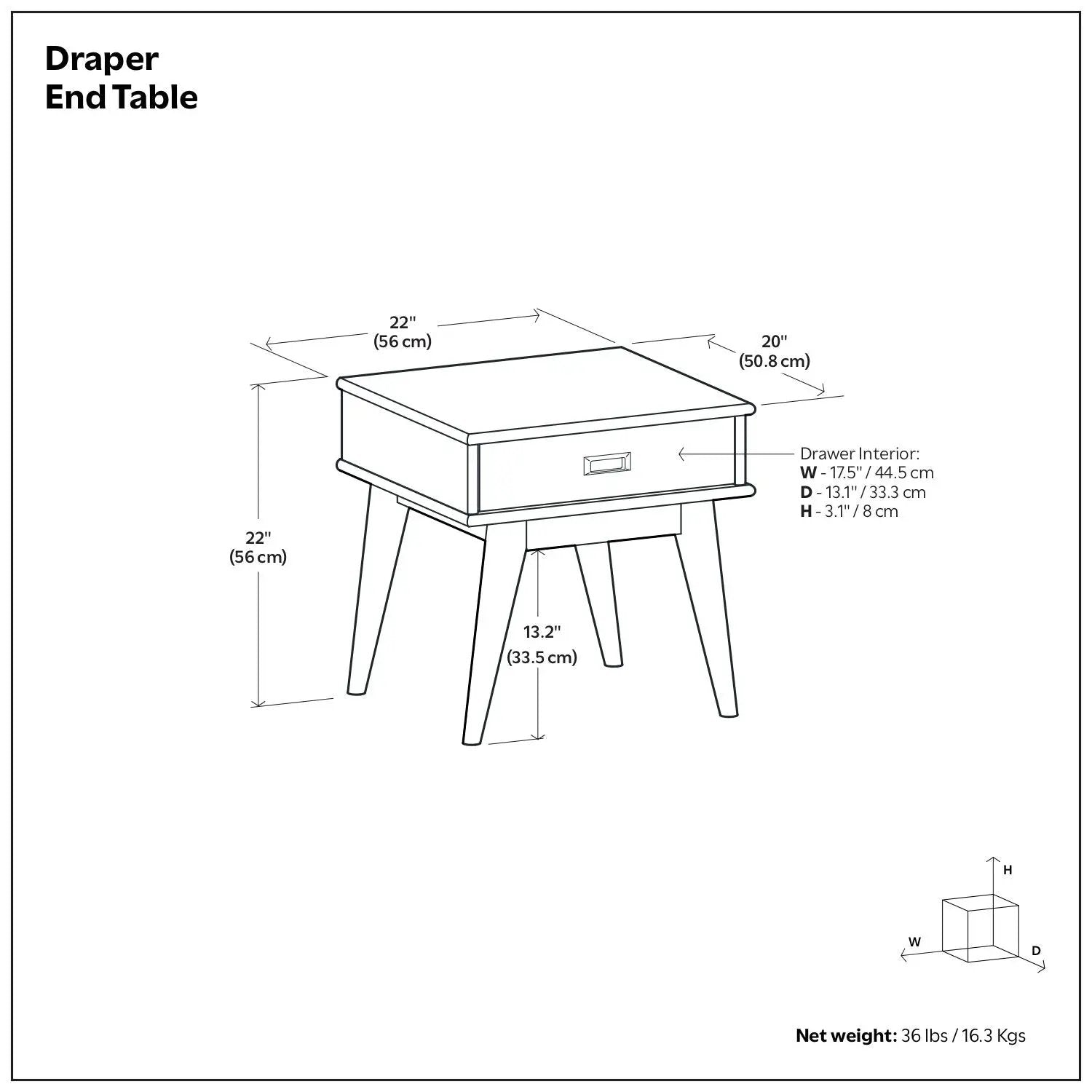 Draper - Handcrafted Mid Century End Table by HouseOfZazla
