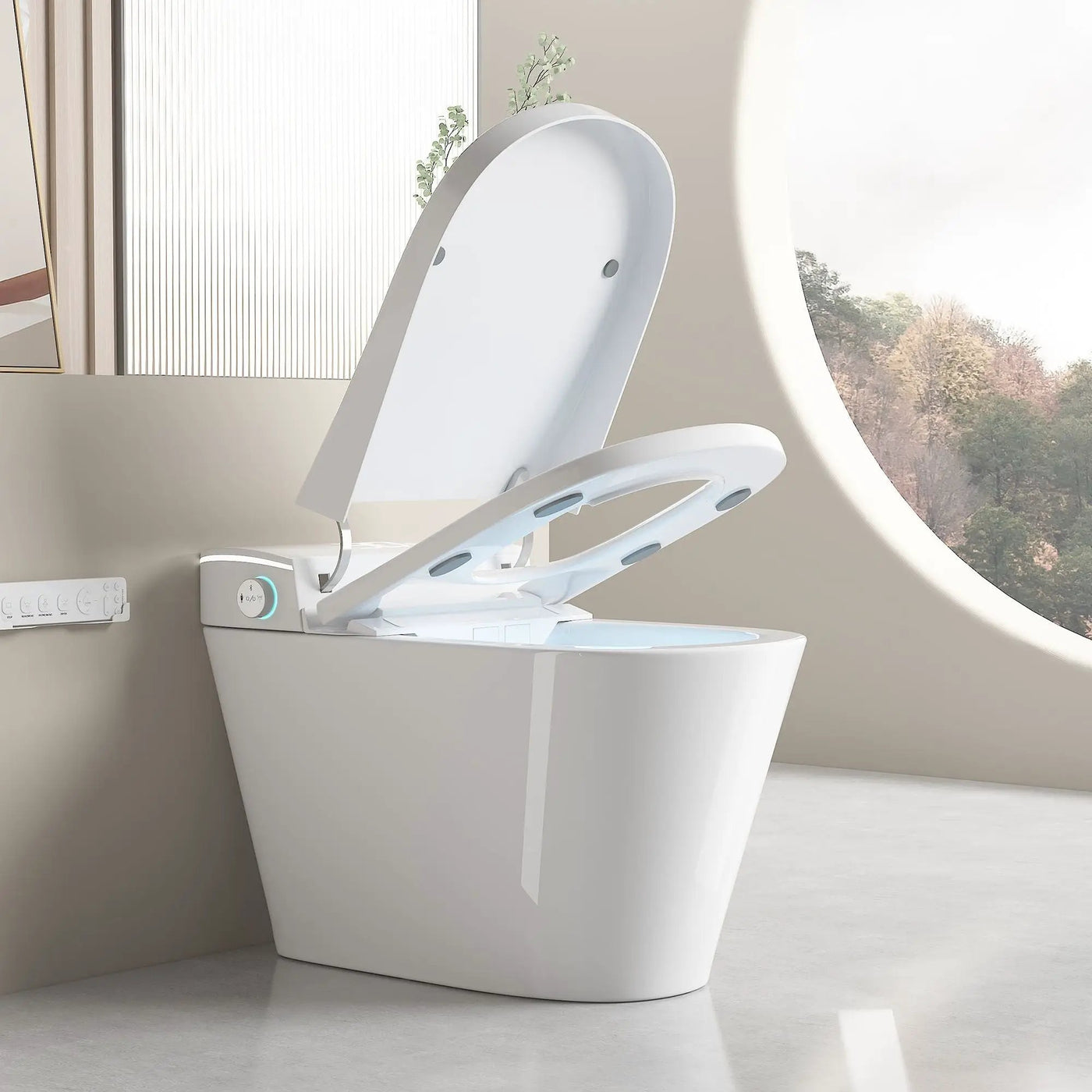 Smart Bidet Toilet With Auto Open / Close Seat, Warm Water Wash, Heated Seat, And Wireless Remote Control by HouseOfZazla